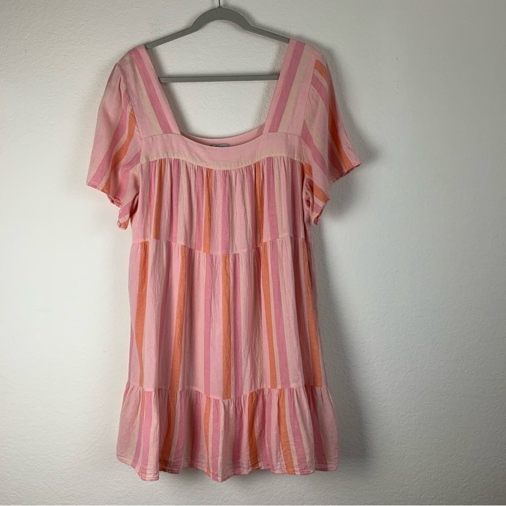 Rails Pink and Orange Striped Mini Dress